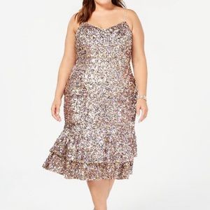 Adrianna Papell Rose Gold Sequin Dress